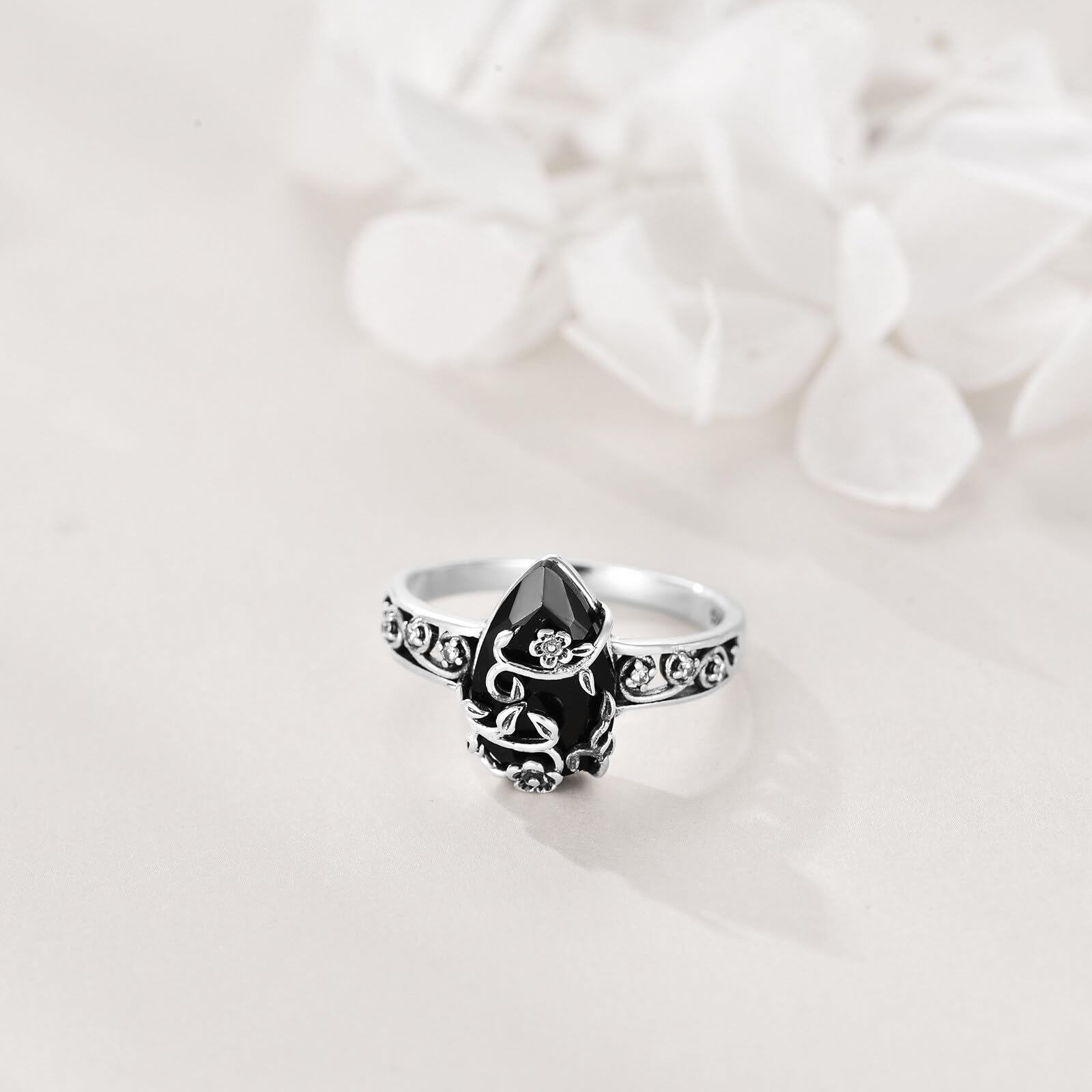 Vintage Flower Ring 925 Sterling Silver